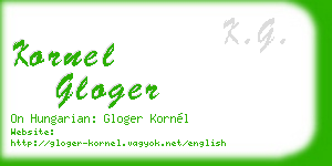 kornel gloger business card