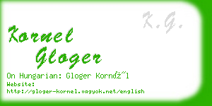 kornel gloger business card